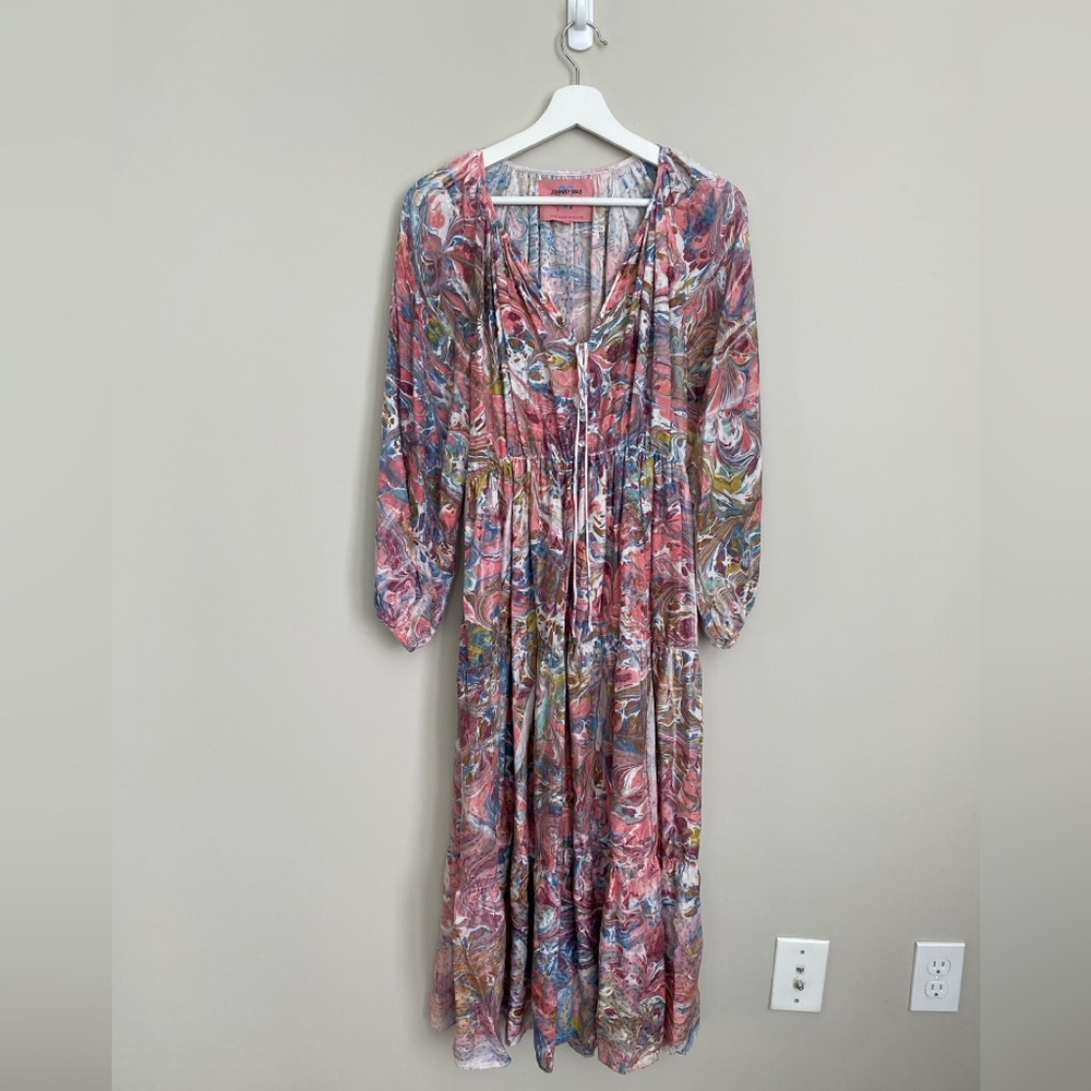 JOHNNY WAS AMANDA BOND SIOUXSIE DRESS size M silk midi boho romantic